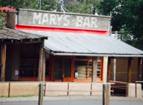 old wooden building- Mary's Bar
